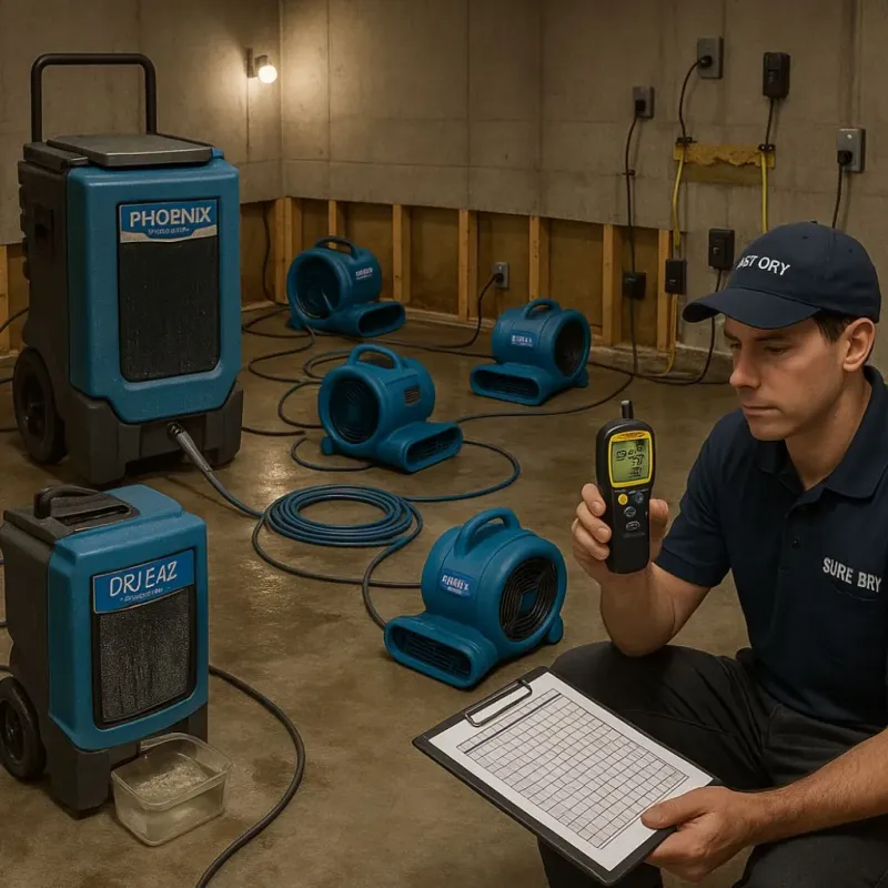 Structural Drying and Dehumidification process in Eastmont, WA